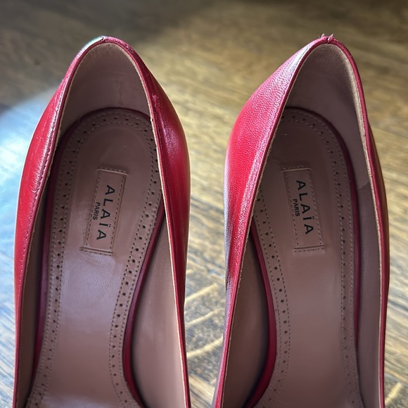Rare Alaïa Lipstick Red 4.75" Heels 37.5 - Picture 7 of 13